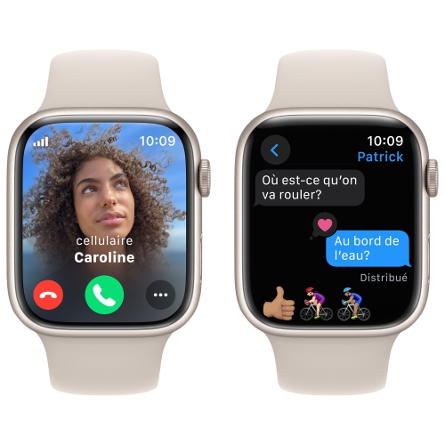 Open Box - Apple Watch Series 9 45mm Starlight Aluminium Case with Starlight Sport Band - Medium / Large