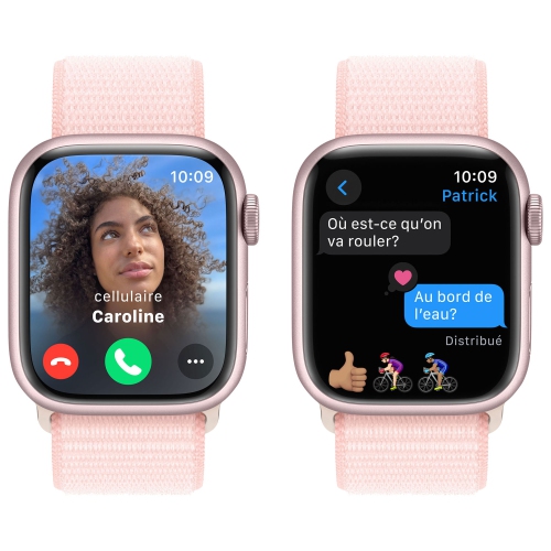 Apple Watch Series 9 (GPS) 41mm Pink Aluminium Case with Light Pink Sport Loop by APPLE - Refurbished condition - Image 5