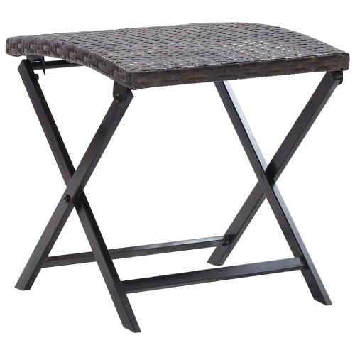 VIDAXL  Folding Stool Poly Rattan Brown