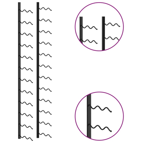 vidaXL Wall-mounted Wine Rack for 24 Bottles Black Iron