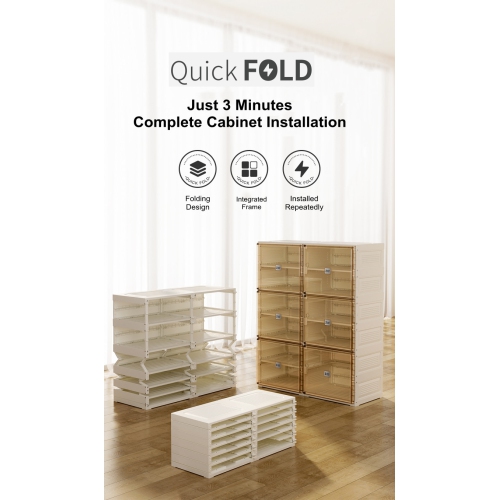 AntBox Shoe Cabinet 10 layers 20 grids Portable Shoe Organizers Storage Boxes with Magnetic Door, Easy Assembly