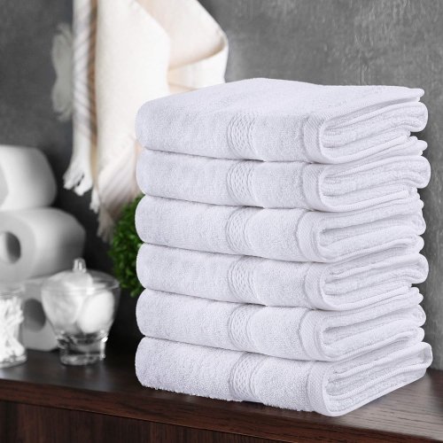 Utopia [6 Pack Premium Hand Towels Set, 100% Ring Spun Cotton, Ultra Soft and Highly Absorbent 600GSM Towels for Bathroom, Gym, Shower, Hotel, and