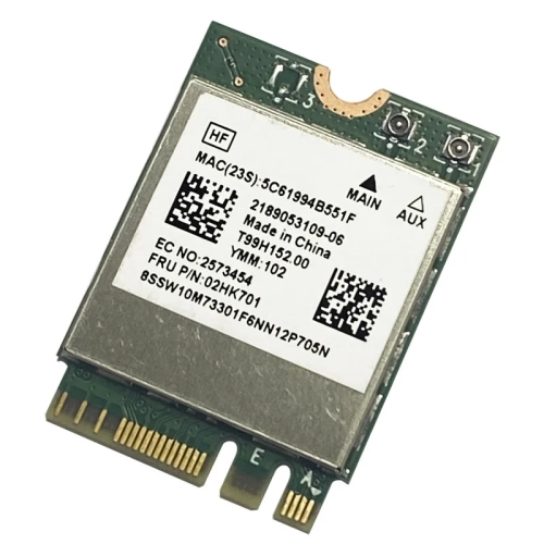 Refurbished Lenovo WiFi Card with Bluetooth 5.0 - 802.11AC Wireless Network Card ( P/N : 02HK701 )