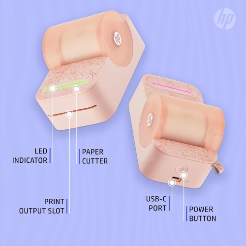 HP Sprocket Panorama Portable Color Label Printer & Photo Printer Craft Bundle w/Case, Zink Roll & More!