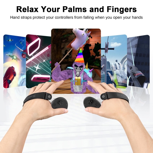 Oculus/Meta Quest 3 Accessories, Silicone Non-Slip Handle Cover, Adjustable Soft Hand Strap, 100% Signal, Active Knuckle Straps Protector