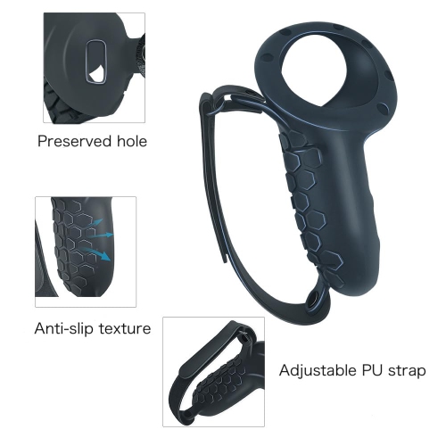Étui de manette compatible avec Quest 3, pochette de protection en silicone d'accessoires de réalité virtuelle, protecteur d'ouverture de batterie et
