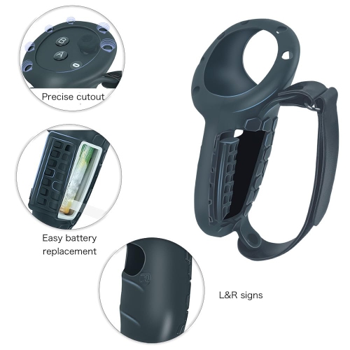 Étui de manette compatible avec Quest 3, pochette de protection en silicone d'accessoires de réalité virtuelle, protecteur d'ouverture de batterie et