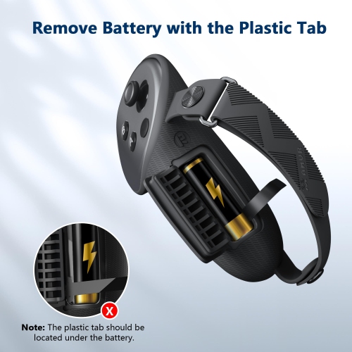 Controller Straps Grips Cover Compatible with Meta/Oculus Quest 3 Accessories, with Battery Opening Cover and Silicone Active Knuckle Straps