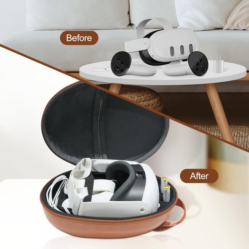 Hard Carrying Case Compatible with Meta Oculus Quest 3, Organizer Case for Gaming Headset and Touch Controllers Accessories, Suitable for Travel and