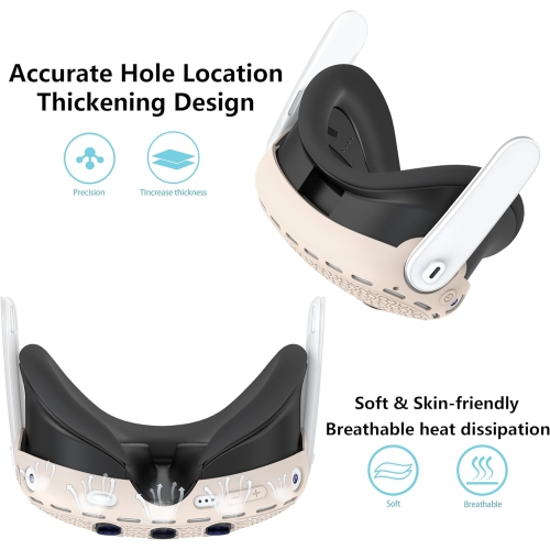 Couverture de protection en silicone VR Complicable avec VR Quest 3, Accessoires en silicone pour casque Quest 3