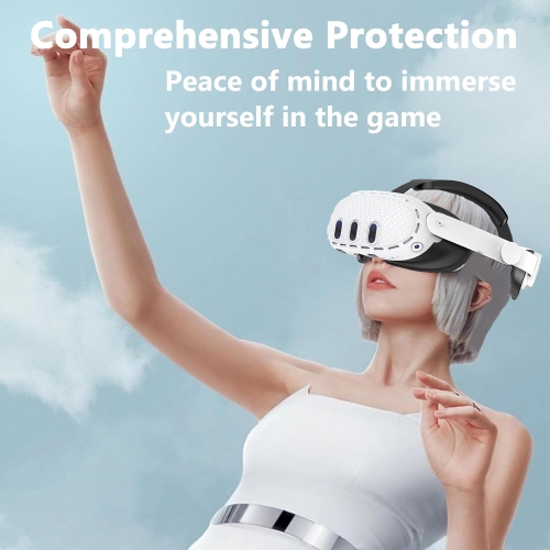 Couverture de protection en silicone VR Complicable avec VR Quest 3, Accessoires en silicone pour casque Quest 3
