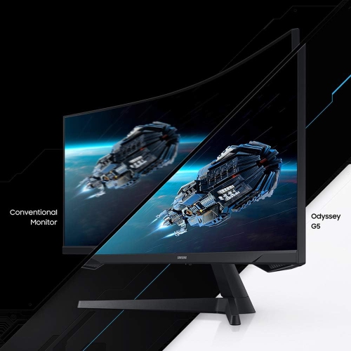 Open Box – Samsung 34" Odyssey G5, Ultra WQHD, 21:9 Curved, 165Hz, 1ms, HDR, FreeSync Premium, DisplayPort, HDMI, Gaming Monitor