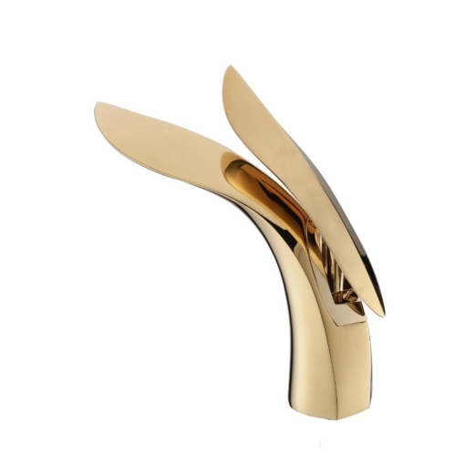 MAX Faucets Modern Bathroom Faucet Elegant Single Handle Shiny Gold