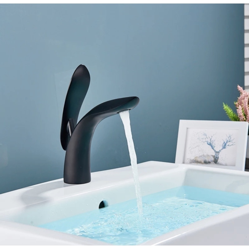 MAX Faucets Modern Bathroom Faucet Elegant Single Handle Matte Balck