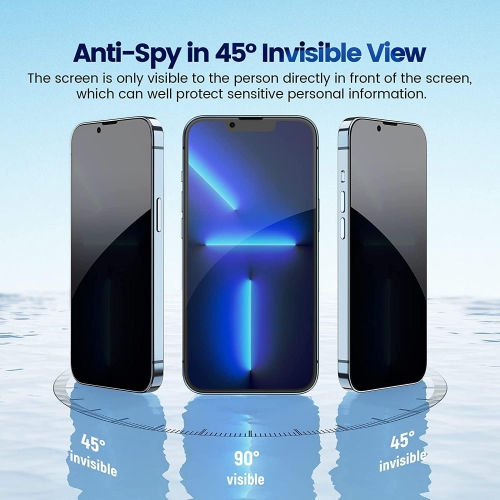 (Paquet de 2) Protecteur d'écran de confidentialité en verre trempé convivial pour Apple iPhone 14/Apple iPhone 13/