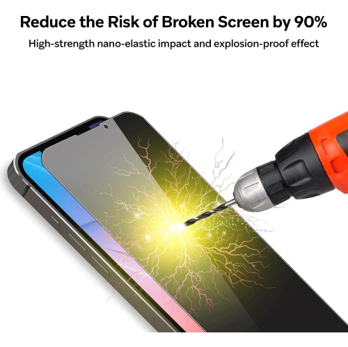 (Paquet de 2) Protecteur d'écran de confidentialité en verre trempé convivial pour Apple iPhone 14/Apple iPhone 13/