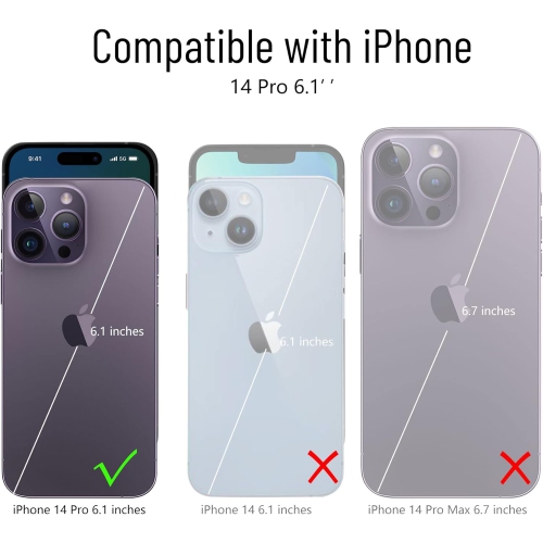 Protecteur d'écran pour iPhone 14 Pro, protecteur d'écran iPhone 14 Pro, paquet de 3 pellicules de protection en verre trempé HD