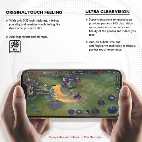 iPhone 13 Pro Max Tempered Glass Screen Protector