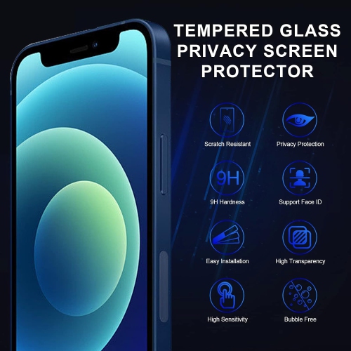 [3 Pack] Privacy Screen Protector for iPhone 12 Pro Max, Full Cover Anti-Spy Screen Protector Tempered Glass