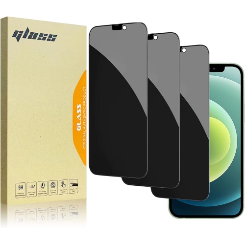 [3 Pack] Privacy Screen Protector for iPhone 12, Full Cover Anti-Spy Screen Protector Tempered Glass Film [6.1