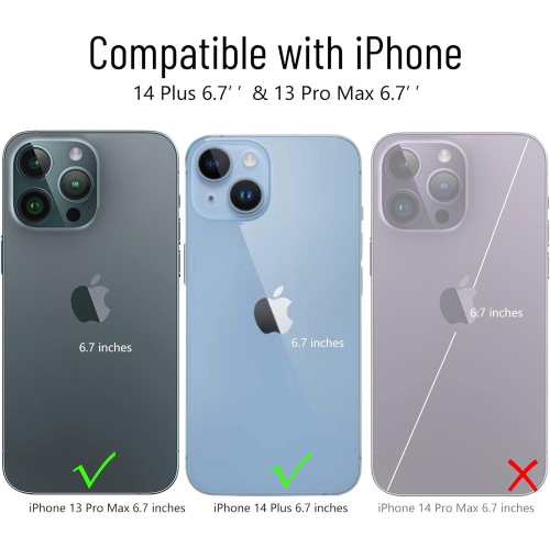 Screen Protector for iPhone 14 Plus and iPhone 13 Pro Max, 3 Pack HD Clear Tempered Glass Protective Film Compatible