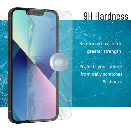 Screen Protector for iPhone 14 Plus and iPhone 13 Pro Max, 3 Pack HD Clear Tempered Glass Protective Film Compatible