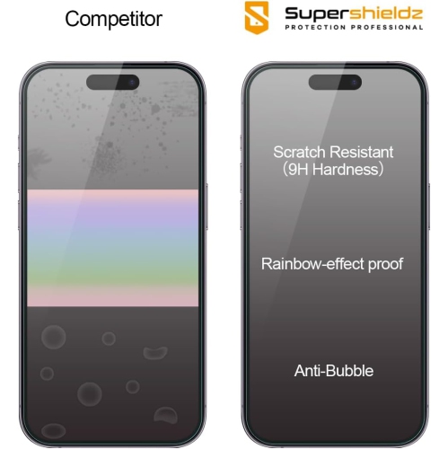 (Paquet de 3) conçu pour le protecteur d'écran en verre trempé iPhone 15, anti Scratch, sans bulles