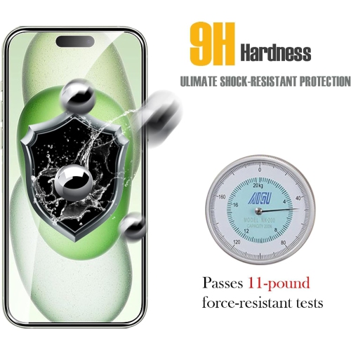 Protecteur d'écran [paquet de 3] pour iPhone 15 Pro de 6,1 po, protecteur d'écran en verre trempé, 0,33&nbsp;mm