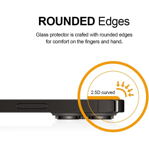 (Paquet de 3) conçu pour le protecteur d'écran en verre trempé iPhone 14 Pro, anti Scratch, sans bulles