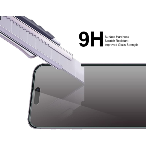 (Paquet de 3) conçu pour le protecteur d'écran en verre trempé iPhone 14 Pro, anti Scratch, sans bulles