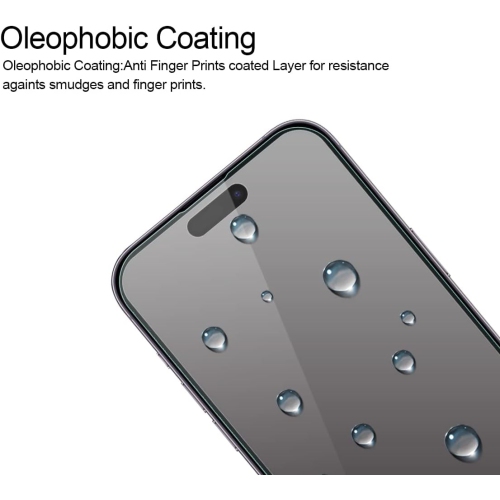 (Paquet de 3) conçu pour le protecteur d'écran en verre trempé iPhone 14 Pro, anti Scratch, sans bulles