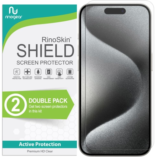 (Paquet de 2 protecteurs d'écran compatibles avec l'iPhone 15 plus d'Apple Compatible avec les étuis protecteurs d'écran