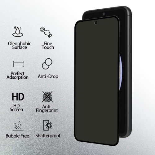 Paquet de 2 protecteurs d'écran de confidentialité pour Galaxy S23FE 5G de Samsung + paquet de 2 protecteurs d'objectif d'appareil photo, 9H