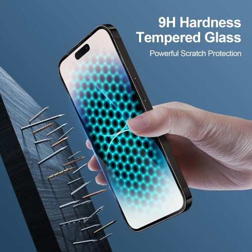 [2+3 Pack] Screen Protector for iPhone 14 Pro with 3 Pack Tempered Glass Screen Protective Film and 2 Pack