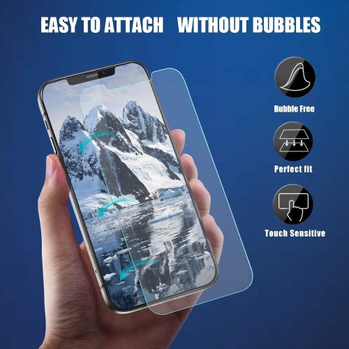 Pour protecteur d'écran iPhone 12 Pro Max, pour protecteur d'écran en verre trempé iPhone 12 Pro Max, paq./2, transparent HD