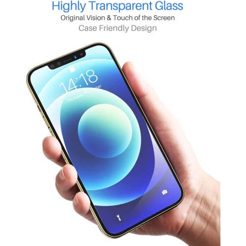 Pour protecteur d'écran iPhone 12 Pro Max, pour protecteur d'écran en verre trempé iPhone 12 Pro Max, paq./2, transparent HD