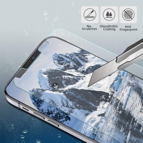 Pour protecteur d'écran iPhone 12 Pro Max, pour protecteur d'écran en verre trempé iPhone 12 Pro Max, paq./2, transparent HD