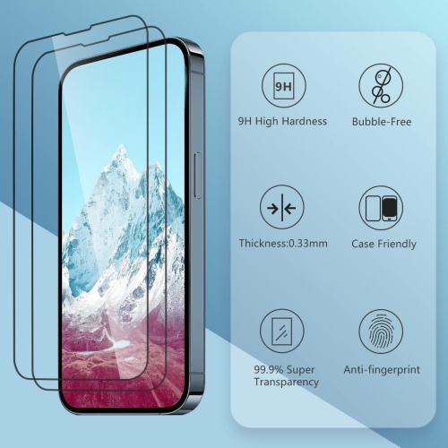 (2 Pack) Screen Protector Designed for iPhone 14 6.1-Inch Tempered Glass, HD Clear, Anti Scratch, Bubble Free,