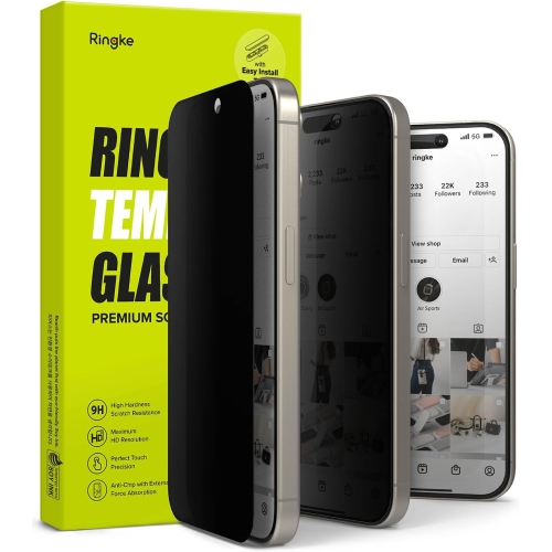 Protecteur d'écran en verre trempé de confidentialité pour iPhone 15 Pro Max