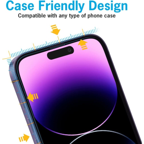 iPhone 14 Pro Screen Protector Tempered Glass - Cell Phone Screen Protector with HD Clear Invisible