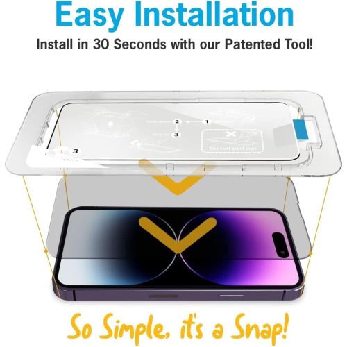 iPhone 14 Pro Screen Protector Tempered Glass - Cell Phone Screen Protector with HD Clear Invisible