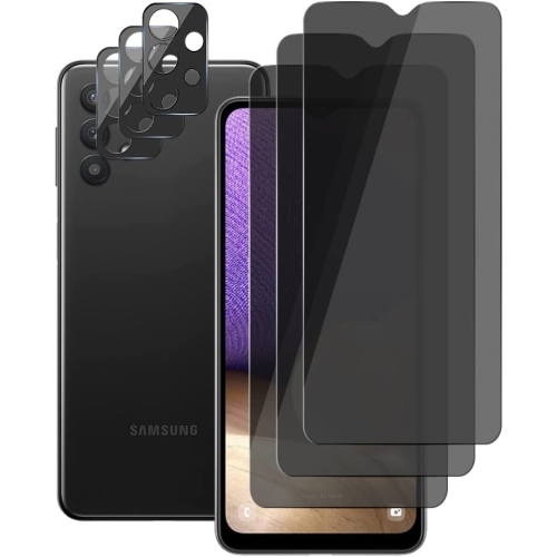 3+3) pour Samsung Galaxy A32 5G (paquet de 3) Protecteur d'écran de  confidentialité en verre trempé anti-espion privé et (3