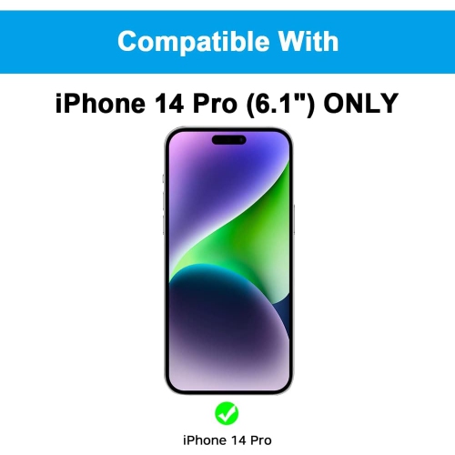 [Paquet de 2] Protecteur d’écran de confidentialité pour iPhone 14 Pro, film de verre trempé anti-espion, anti-Covergae complet