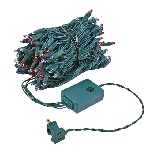 Novelty Lights 46.5 Feet 140 Light LED Chasing Christmas String, 16 Function Controller on Green Wire, UL Listed for Indoor/Outdoor Use