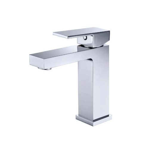 MAX Faucets Single Handle Bathroom Faucet Elegance Square Design Chrome Finish