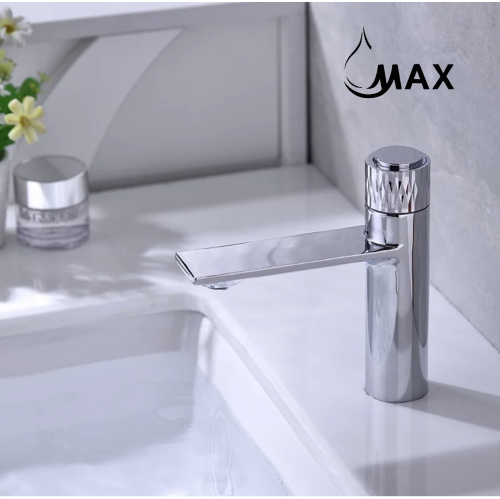 MAX Faucets Waterfall Punch Knob Bathroom Faucet Chrome Finish
