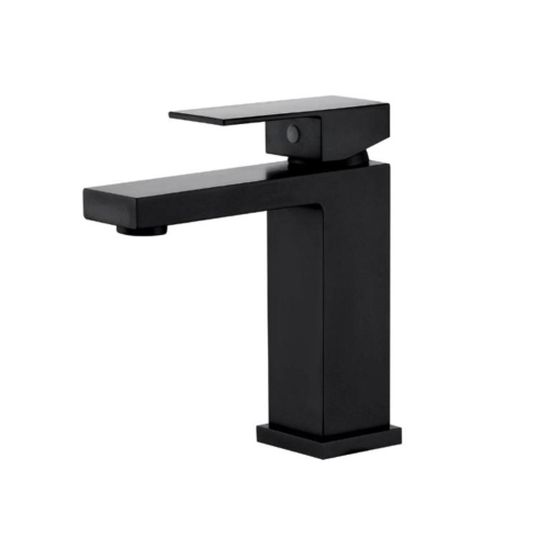 MAX FAUCETS  Single Handle Bathroom Faucet Elegance Square Design Matte Finish In Black