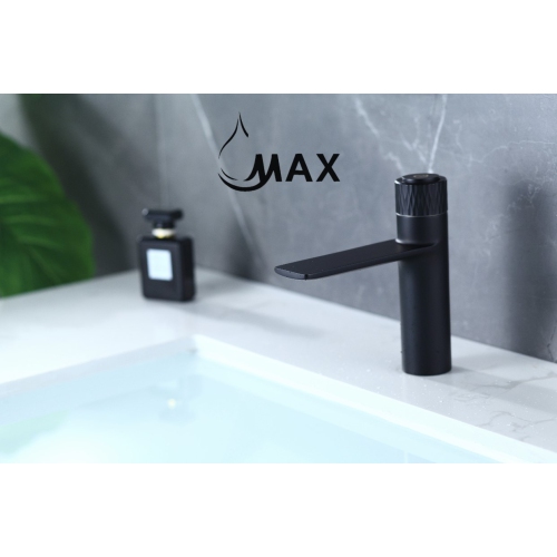 MAX Faucets Punch Knob Bathroom Faucet Matte Black Finish