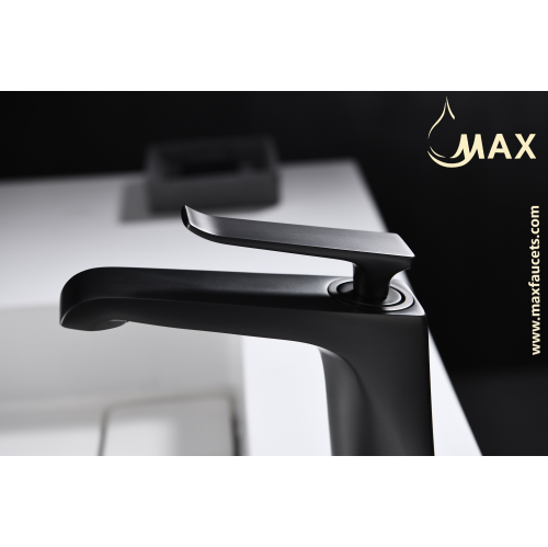 MAX Faucets Modern Bathroom Faucet Single Handle Matte Black