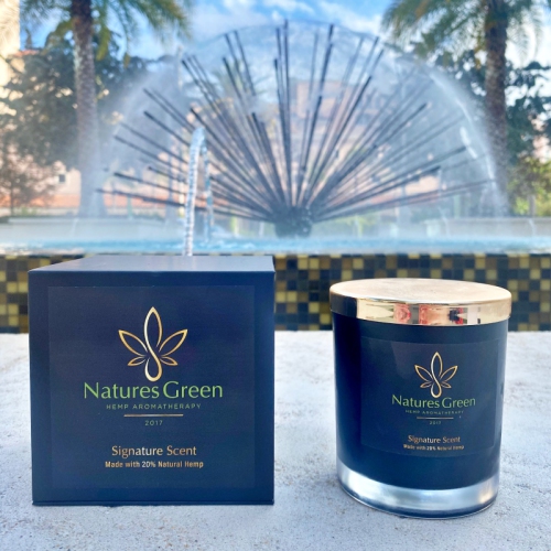 V For Vibes Hemp Candle, Aromatherapy Candle - Nature's Green